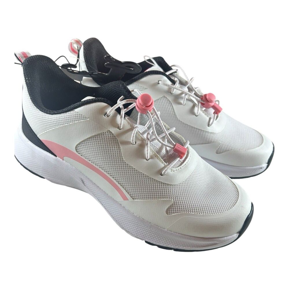 Athletic Works Girls White Pink Sneakers Youth Size 4